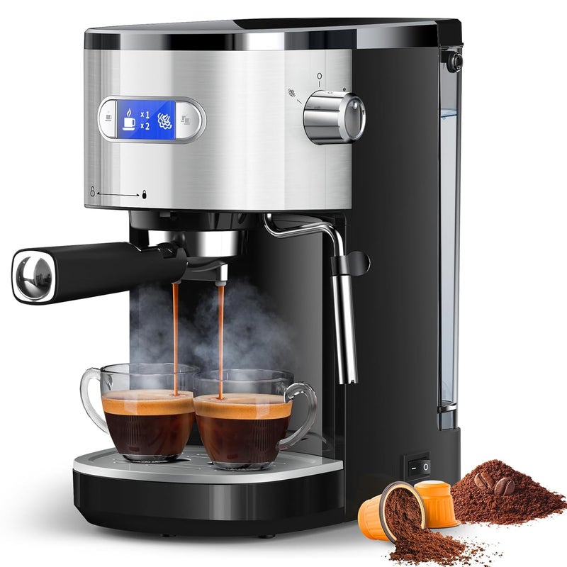 COWSAR Commercial Espresso Machine 20 Bar, Compact Espresso Maker with Milk Frother Steam Wand, Expresso Coffee Machines with 45 OZ Removable Water Tank for Cappuccino, Latte, Home - Image 1